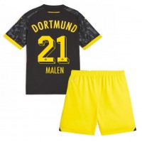 Dječji Nogometni Dres Borussia Dortmund Donyell Malen #21 Gostujuci 2023-24 Kratak Rukav (+ Kratke hlače)